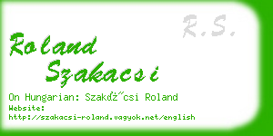 roland szakacsi business card